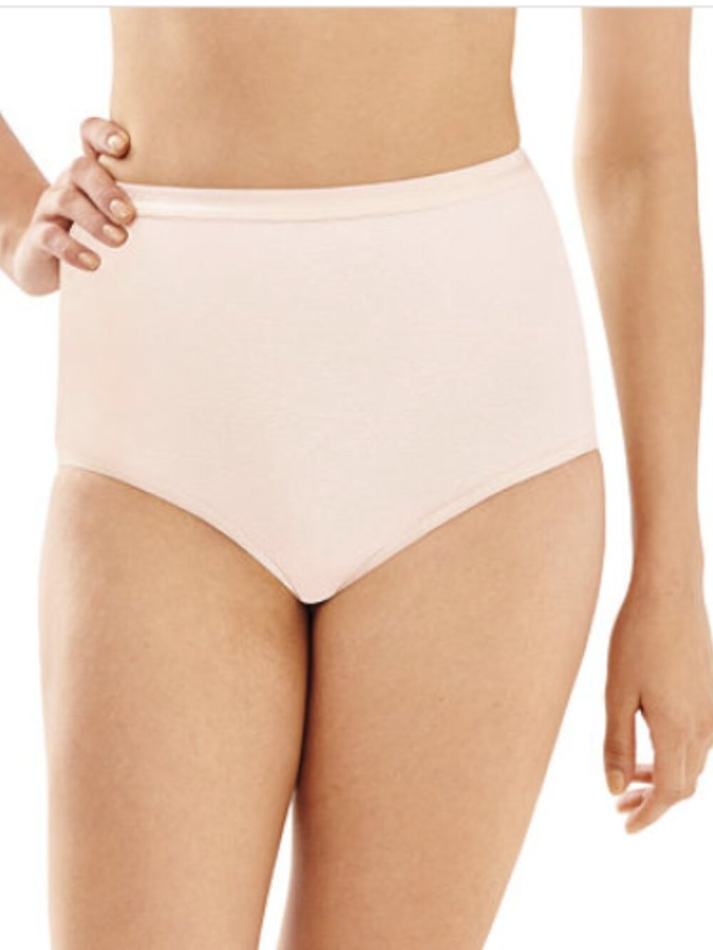 Bali Full-Cut-Fit Stretch Cotton Brief Silken Pink 6/M NWT